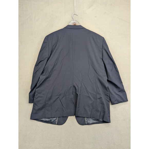 Joseph & Feiss Mens Size 52L 2 Piece Suit Navy Blue Solid Pleated Pants 48x30 - Picture 9 of 12